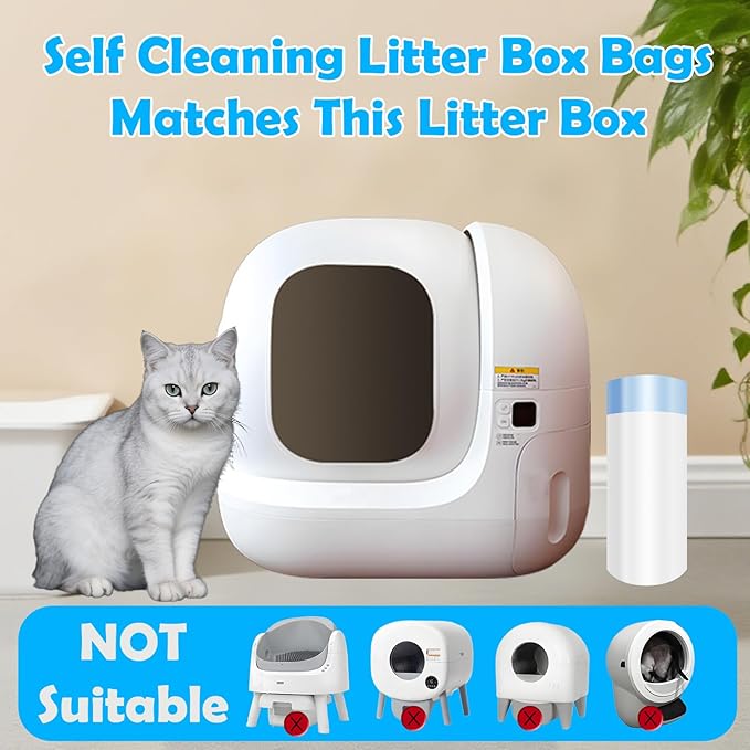 Cat Litter Bags 120 Count, 21.65"X11.8",Self-Cleaning Cat Litter Box Liners Bags Waste Bags for Pet Poop,Thick Heavy Duty Drawstring Replacement Cat Litter Liners,Tear-Resistant
