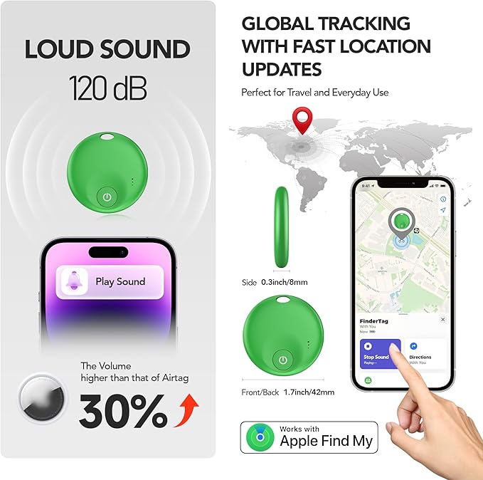 Air Tracker Tags-4 Pack: Bluetooth Tracker Tag, Item Finder Works with Apple Find My App, Trakcer Tag Locator for Your Keys, Wallet, Luggage, Backpack, and More.(iOS only) 4colors
