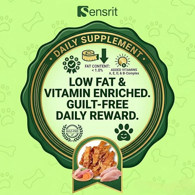 Chicken Wrapped Sweet Potato Dog Treats - 10 Oz (285g) Natural Jerky Treats, High Fiber Sweet Potato Core Wrapped in Real Chicken Breast, Healthy Training Rewards for All Dogs
