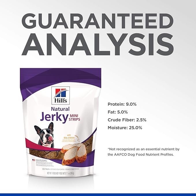 Hill's Natural Jerky Strips, All Life Stages, Great Taste, Dog Treats, Chicken (Small & mini Breeds), 7.1 oz Bag (Pack of 2)