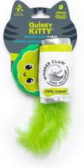 Quirky Kitty Whisker Claw & Lime Catnip Crinkle Plush Cat Toy, Pack of 2 | Soft Plush Toys with Textured Crinkle Sound | Enriched with Premium Catnip