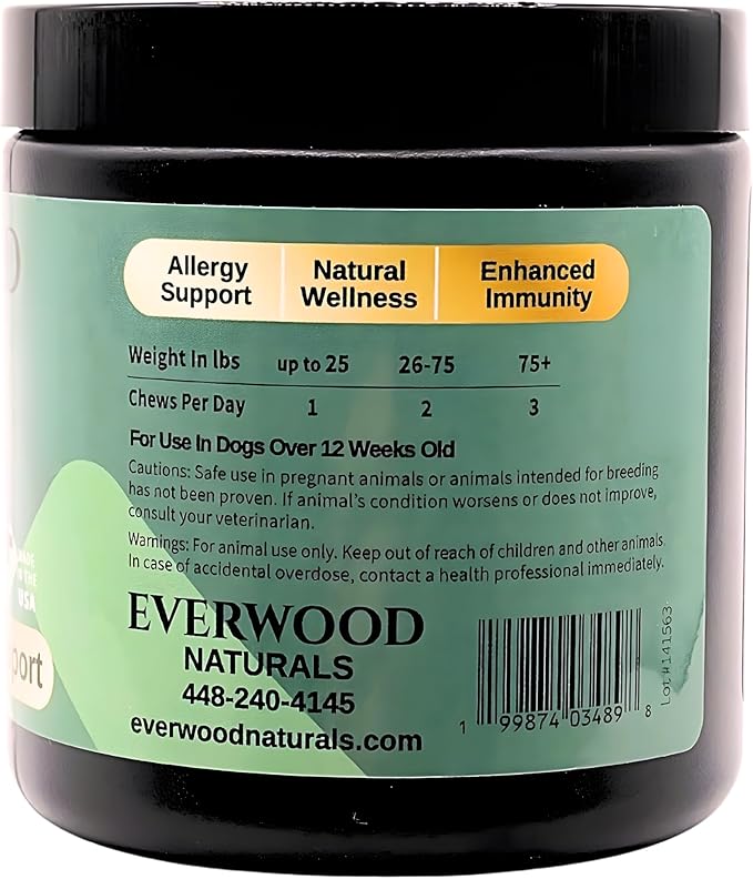 Premium Allergy & Immunity Support Soft Chews for Dogs – Colostrum, Plasma Proteins, Yeast & Vitamins C & E – Dog Immunity & Allergy Supplement – 60 Soft Chews