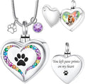 Farfume Personalized Pet Urn Necklace for Dog Cat Ashes Cremation Pet Memorial Customized Photo Text Engraving Pendant Keepsake Funeral Jewelry