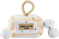 Haute Diggity Dog White Chewy Vuiton Trunk Activity House, Plush Designer Dog Toys with Interactive Squeaker, Stimulating Pet Enrichment, Machine-Washable & Safe Materials for All Breeds, One Size