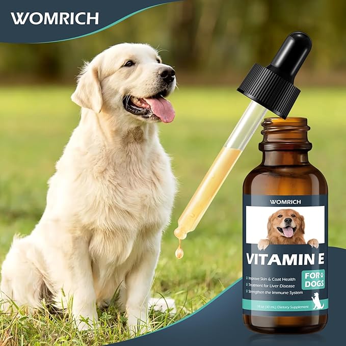 Vitamin E for Dogs - Dog Vitamins E - Vitamin E Dropper for Dogs, Improve Skin & Coat Health, Treatment for Liver Disease, Strengthen Immune System - Natural Formula for All Ages, and Breeds - 30 ML