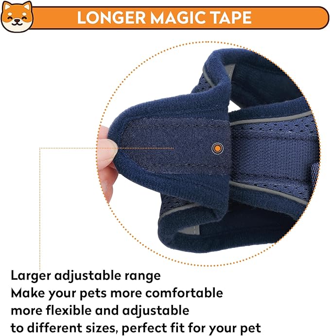 Dog Harness with Leash Set, No-Pull Step-in Reflective Pet Harness with 1 Leash Clips, Adjustable Soft Padded Easy Walk Dog Vest for Small Medium Large Dogs, Cats(Dark Blue, XXXSmall)