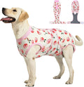 Recovery Suit for Dogs Cats After Surgery, E-Collar & Cone Alternative Surgical Suit, Prevent Licking Dog Onesies Pet Surgery Recovery Suit Soft Dog Bodysuit, Pink, L