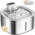 Cat Water Fountain Stainless Steel Wireless 118oz/3.5L–Cordless Battery-Operated Pet Water Dispenser with All-in-One Rechargeable Pump, 3 Smart Flow Modes,Quiet Indoor Fountain for Cats & Dogs
