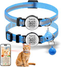 2 Pack Solid & Safe Safety Kitten Collars with Smart QR Code ID Tag for Girl Boy for Cats, Pet Collar, Breakaway Cat Collar,Silent, Lightweight,Durable QR Code Pet ID Tags (Blue)