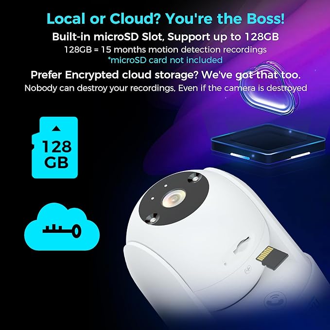 Sovmiku CB2 2k AI Tracking Security Camera for Home,Pet Camera Indoor, Baby Monitor,360° View Pan/Tilt Cam,Two Way Audio,Night Vision,Easy to Setup,Audible Alarm,2.4GHz Wi-Fi, 180 Days Exchange Policy
