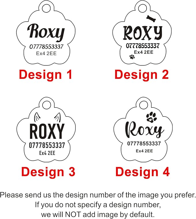 EDSG Cat Dog Tags Personalized for Pets, Dog Name Tags Cat Name ID Tag, Engraved Dog Tags Dog ID Tags Small Glitter Bling ID Tag Paw Print for Cat Pet Dog Puppy(Red,Design 3)