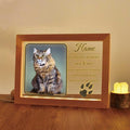 Personalized Cat Memorial Gift Night Light Customized Light Up Picture Frame Acrylic Led Plaque Lamp Pet Sympathy Remembrance Gift(Cat Paw)