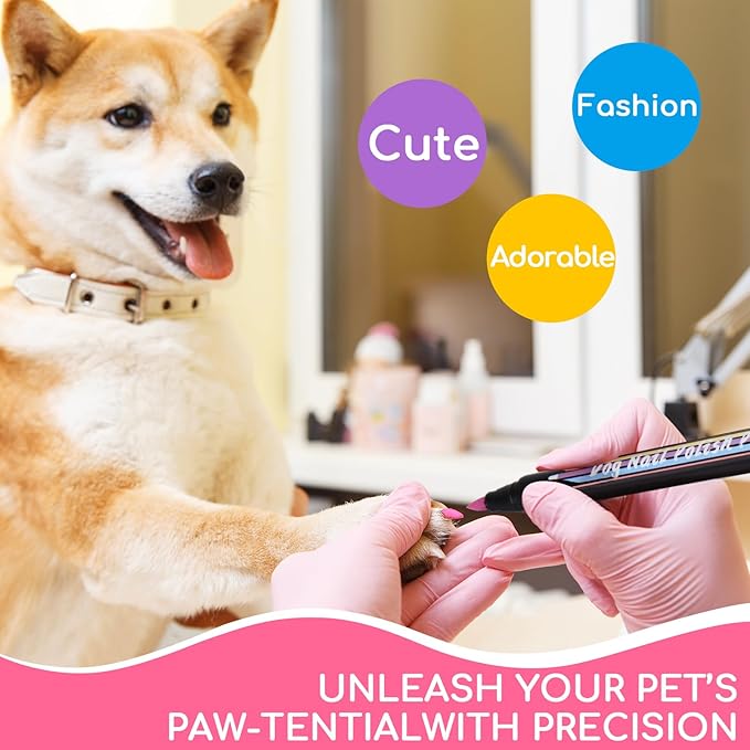 OLINGYOU Dog Nail Polish， Dog Nail Polish Pens Quick Dry-6 Colors, Pet Nail Polish Set for Dogs， DIY Dogs Puppy Nails, Dog Safe Nail Polish Non Toxic, Odorless, Easy to Apply