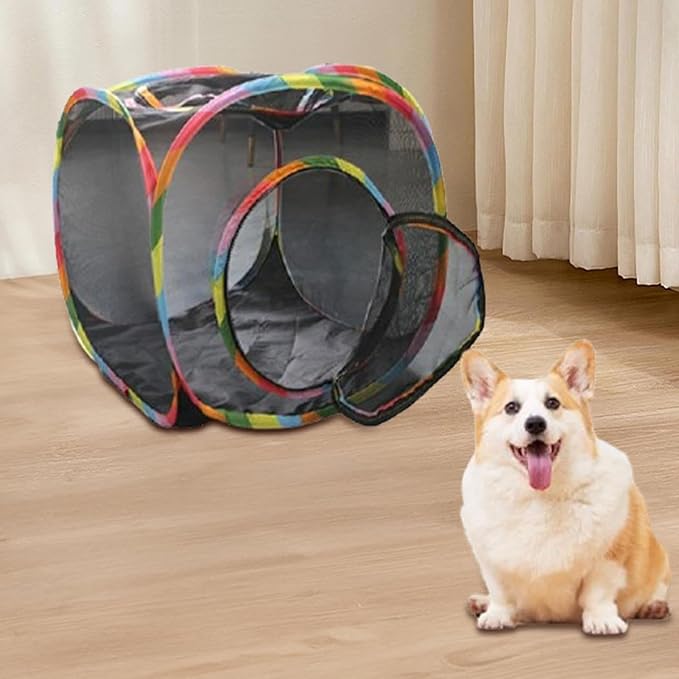 2025 Cat Cube Tent, Rolling Cat Cube, Dog Cube Tent, Pop Up Mesh Cube for Cats, Pet Play Cubic Outdoor, Folding Pop Open Pet Animal Playpen, Ventilated Pet Playhouse for Puppy Kitten Bunny