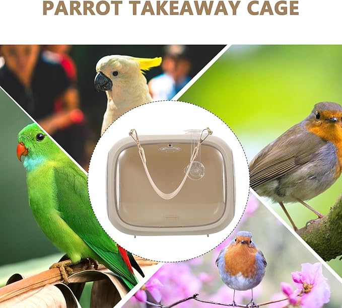 Portable Parakeet Travel Cage Bird Carrier with Ventilated Design and Food Container, Lightweight Small Bird Carrier Cage for Traveling Parrots and Cockatiels