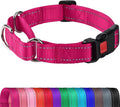 Joytale Martingale Collar for Dogs, Reflective Heavy Duty for Safety, Quick Release Buckle, Adjustable Nylon Collars for Small Dogs Walking Training, Hotpink,S