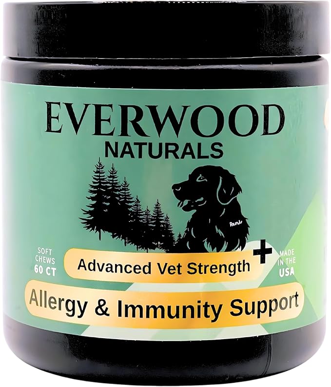 Premium Allergy & Immunity Support Soft Chews for Dogs – Colostrum, Plasma Proteins, Yeast & Vitamins C & E – Dog Immunity & Allergy Supplement – 60 Soft Chews