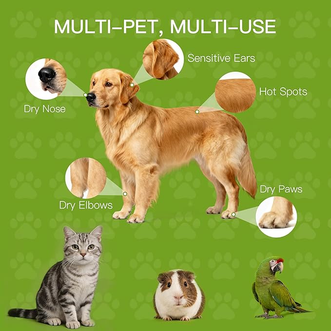 Paw Balm for Dogs and Cats, Paw Pad Balm with Avocado Oil & Witch Hazel, Beeswax Paw Cream for Dry, Cracked Pads, Lick-Safe Pet Paw Care, 2.1 oz