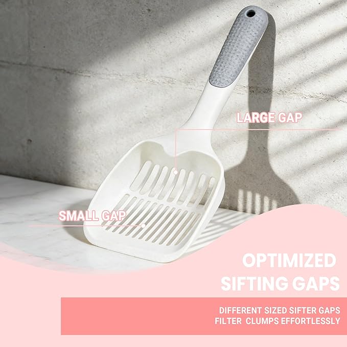 Cat Litter Scoop,Long Handle,Deep Shovel with Comfort Handle for Clumping,Pellets Litter Box