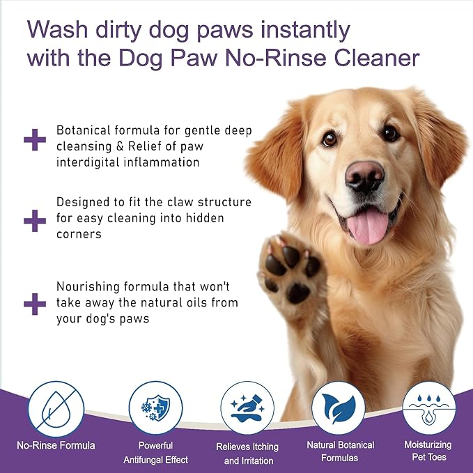 Paw Cleaner for Dogs and Cat – Lick Safe No-Rinse Dog Paw Cleaner, pH-Balanced,Cleans Muddy Paws/Odour, Soothes Sensitive Paws,Time-Saving Portable