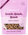 Bocce's Bakery Oven Baked Quack Quack Quack Dog Treats - Natural, Real Ingredient, Wheat-Free Soft & Chewy Cookies - Baked in The USA, Peanut Butter & Banana Flavor, 6 oz