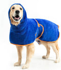 EXPAWLORER Soft Dog Bathrobe with Hood, Super Absorbent & Quick-Drying Dog Towels, Cozy Drying Coat for After Bath,Swimming, Blue XL
