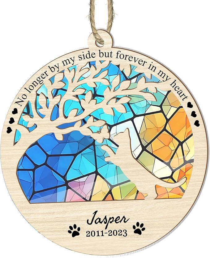 Personalized Dog Memorial Ornament,Gifts for Loss of Cat, Cat Lovers Gifts