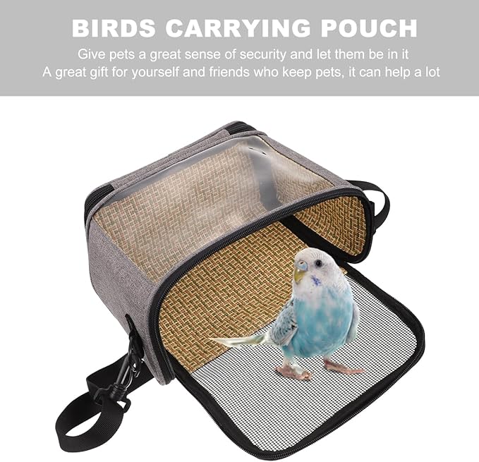 Balacoo Bird Carrier Bag, Breathable Pet Travel Carrier Backpack, Parrot Cockatiel Travel Bag for Lovebirds Conures Canary & Small Animal