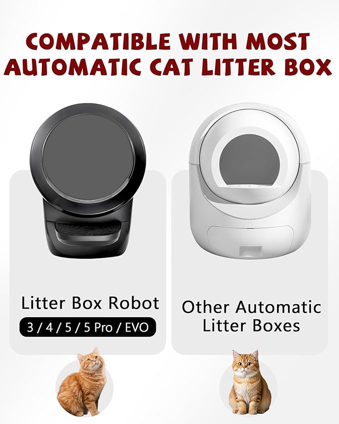 ANWA 25 Count Litter Box Robot 4/5/5 Pro/EVO Waste Bags, Upgraded 1.5X Thicker Cat Litter Bags for Automatic Litter Box, Drawstring Design, Zero Leaks