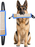Clysoru Squeaky Tug Toy for Dogs Jute with 2 Strong Handles Lasting Training Equipment Puppy to Large Dog Interactive Toys of War Pull Indestructible Rope Pet Crinkle Teething (Blue)
