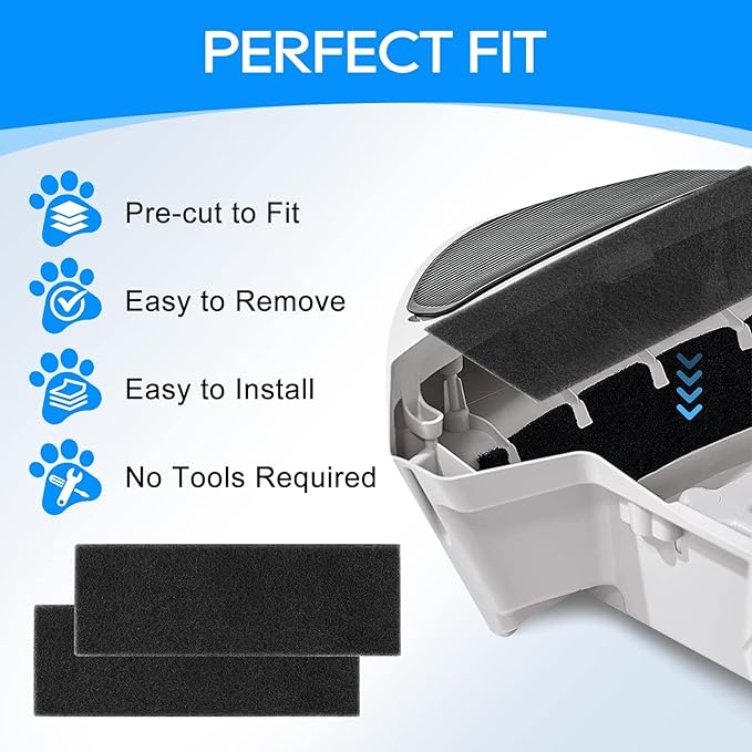 16PCS 2X Thicker Carbon Filters Compatible with Litter-Robot 3, 0.6'' Activated Carbon Litter Box Filter Compatible with Litter-Robot 3 Self Cleaning Cat Litter Box Filters Accessories