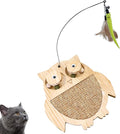 Petest Interactive Cat Toy Natural Sisal Cat Scratcher Toy with Catnip Balls, Owl Design