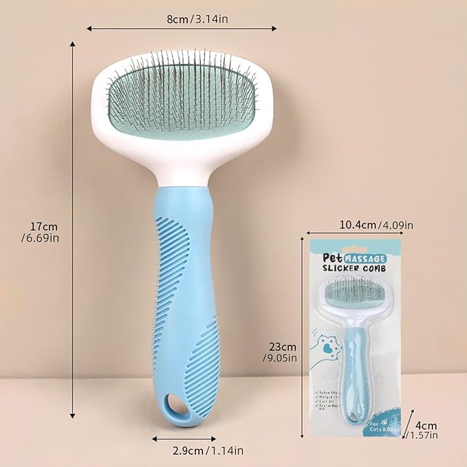 Pet Hair Removal Comb, Flea Comb for Cats Dogs Brush for Shedding Pet Grooming Supplies for Cats and Dogs (Blue)