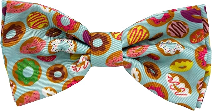 Huxley & Kent Pet Bow Tie for Dogs & Cats - Adjustable Hook & Loop Collar Accessory - Cute & Comfortable for Holidays & Celebrations - Fresh Donuts, Large