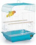 Prevue Pet Products South Beach Flat Top Bird Cage - Ideal for Finches, Canaries, Budgies, and Similarly Sized Birds, Minimal Assembly, Made of Powder-Coated Steel Wire Mesh - Teal