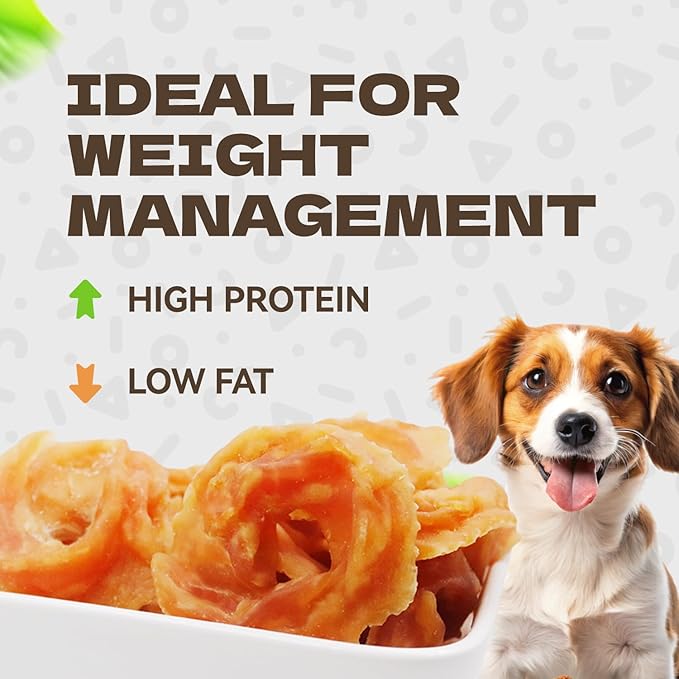 Chicken Rings Dog Treats, Natural Chicken Breast Jerky Rawhide-Free Soft Chews Healthy Dog Training Treats for Small Medium Large Breed 10.58oz