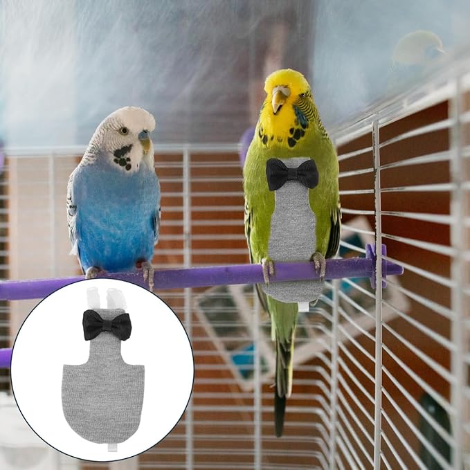balacoo Washable Bird Diapers for Parrots 4Pcs Reusable Lightweight Flight Suit Liners Breathable Skin-Friendly Bird Costume for Macaw Parakeet Cockatoo