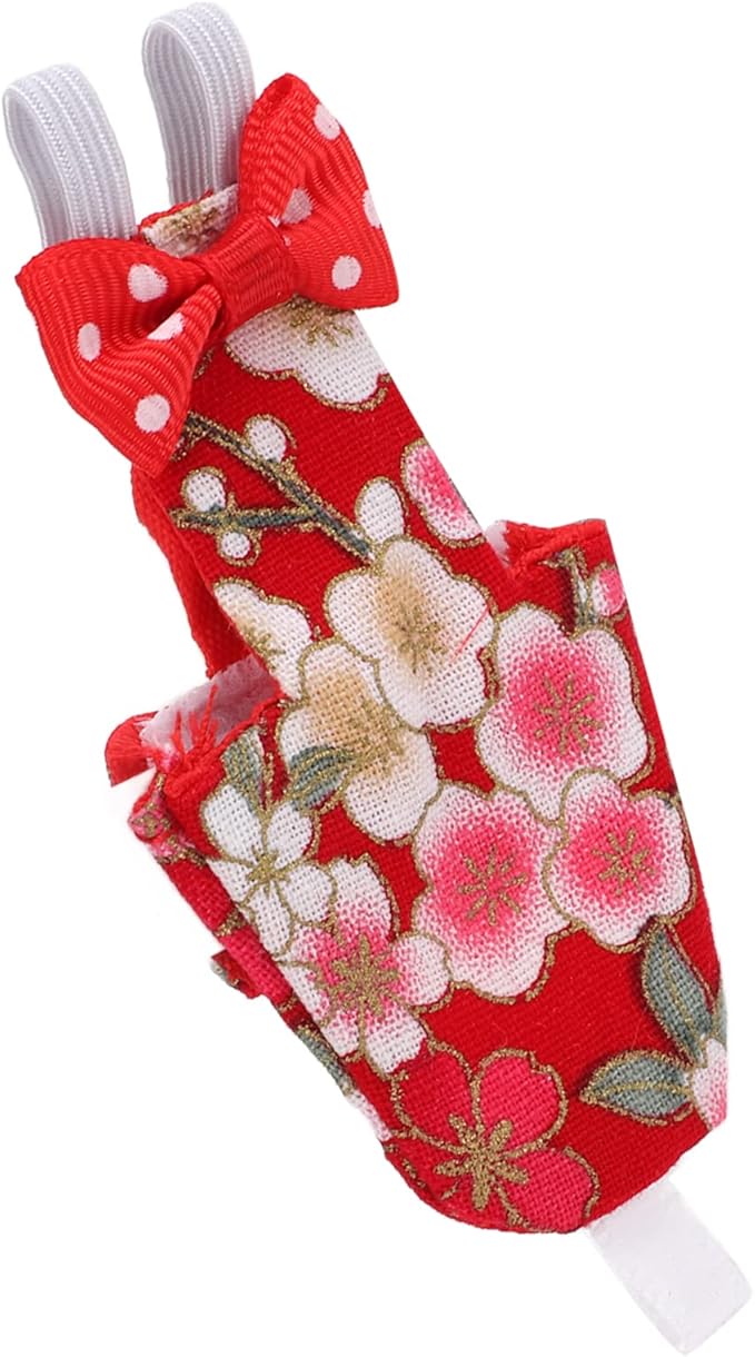 Bird Diaper Parrot Flight Suit Washable Reusable Cotton Cloth with Liner Adjustable Strap for Pet Birds Macaw Cockatiel Conure Lovebird Parakeet (S red Cherry Blossoms)