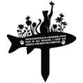 Pet Grave Markers Cat,Metal Cat Memorial Garden Markers Decorations for Cemetery,Pets Waterproof Grave Stakes Plaque Pet Headstone Garden Memorial Graves(13.3 x 11.34 in)