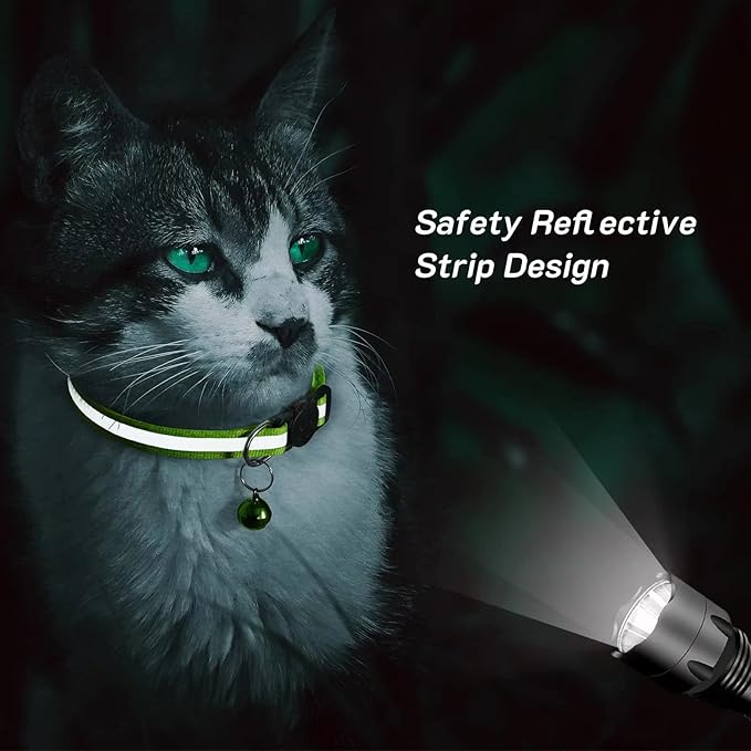14 Pack Airtag Cat Collar Reflective-Breakaway with AirTag Holder and Bells,Adjustable 7.5''-12.5'',Safety Kitten Collar, Ideal for Girl Boy Cats,Pet Supplies,Stuff(12 Colors and 2 AirTag Holders).