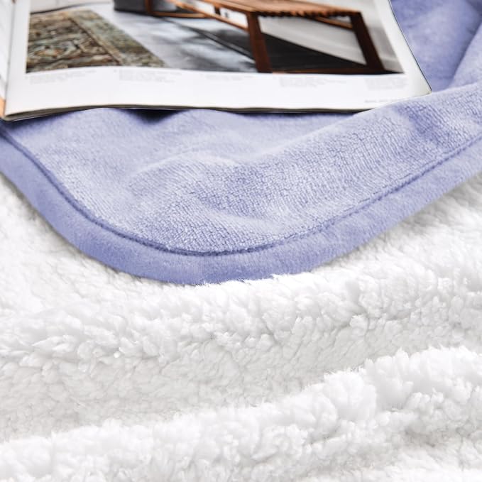 Waterproof Blanket for Bed Couch Sofa, Soft Liquid Pee Proof Pet Blanket for Dog Puppy Cat, Reversible Sherpa Fleece Furniture Protector (Lilac, 60x80 inches)