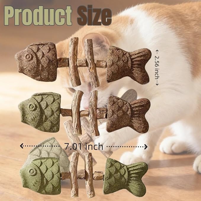 3 Pcs Purrident Cat Dental Chew Toys for Teeth Cleaning & Hairball Control