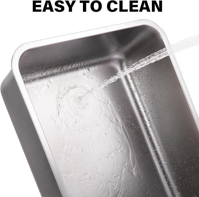 Stainless Steel Litter Box - Metal Cat Litter Box -4“ H Catlitter Boxes，Cat Litterbox Tray Pet Toilet Supplies for Indoor Kitty, Kitten, Rabbit, Puppy,No Stick Easy Clean-No Smell 2 Pack