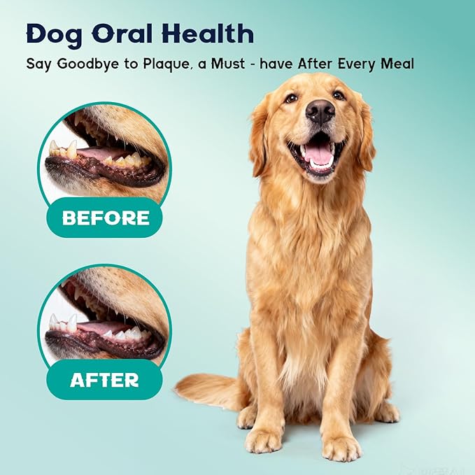 Dog Dental Wipes for Dogs & Cats – Dog Teeth Cleaning Wipes, Finger Toothbrush for Dogs, Removes Plaque & Tartar, Dog Breath Freshener, Dental Care Wipes, Pet Dental Care
