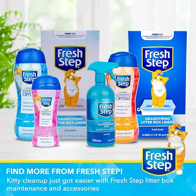 Fresh Step Charcoal Litter Box Pads – Ultra-Absorbent Cat Litter Pads with Activated Carbon for Odor Control, 16.9" x 11.4" - 7 Count - 2 Pack