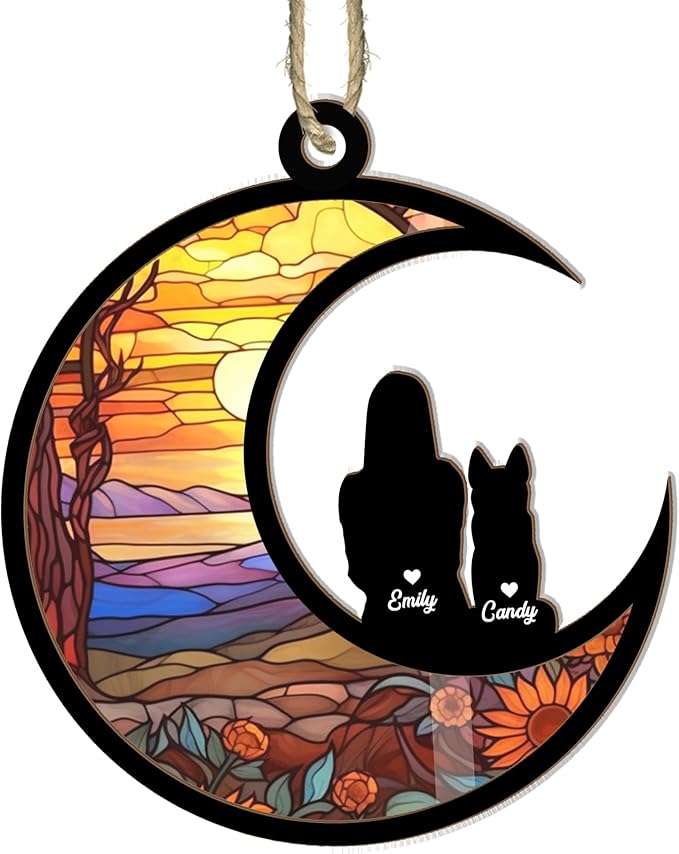 Dog Memorial Ornament, Pet Loss Suncatcher, Gifts for Dog Lovers