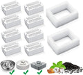 Cat Water Fountain Replacement Filter, 8 Pack Cat Fountain Carbon Filters and 2 Pack Foam Filters for Ceramic Pet Drinking Fountain and Stainless Steel Pet Water Fountain (8+2 Pack)