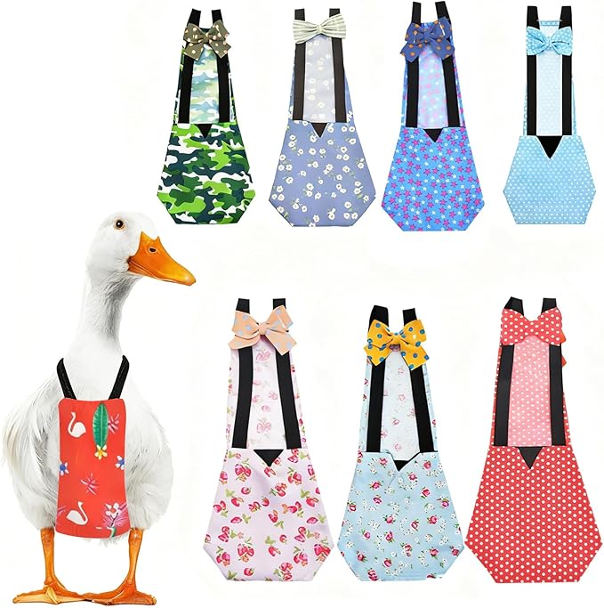 QBLEEV Duck Diapers for Pet Ducks & Chickens, Reusable Chicken Diaper for Indoor Poultry, Waterproof Breathable Baby Duckling Diaper with Elastic Straps, for Ducks Chicks Hens Roosters
