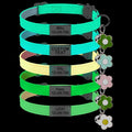 Custom Glow in the Dark Cat Collar with Breakaway Buckle Anti-Lost Nameplate Luminous Cat Collar - Adjustable Size (8-11 Inch) for Kittens Cats, Personalized Laser Engraving ID Tag & Removable Bell