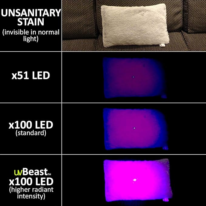 uvBeast Black Light UV Flashlight – High Power 100 LED with 30-feet Flood Effect – Professional Grade 385nm-395nm Best for Commercial/Domestic Use Works Even in Ambient Light - USA Stock – UK Design